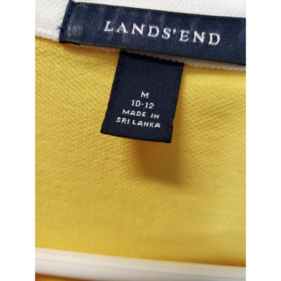 Lands End Womens Top Pullover vneck sz Med yellow 3/4 sleeve - Picture 2 of 6